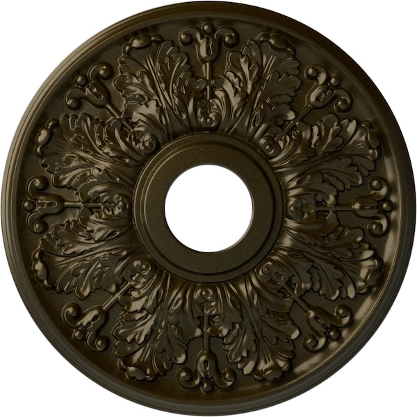 Ekena Millwork Apollo Ceiling Medallion (Fits Canopies up to 5 5/8"), 16 1/2"OD x 3 5/8"ID x 1 1/8"P, Green Gold CM16APGGS - main